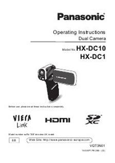 Panasonic HX DC 10 manual. Camera Instructions.